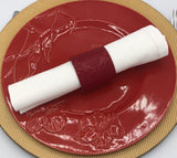 Rond de serviette (une pièce) rouge - motif médaillon