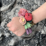 Collier Fleurs de Cuir - Printemps (porté en bracelet)